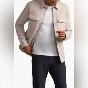 RHONE
Men's Long-sleeve Fleece Shacket In Oatmeal